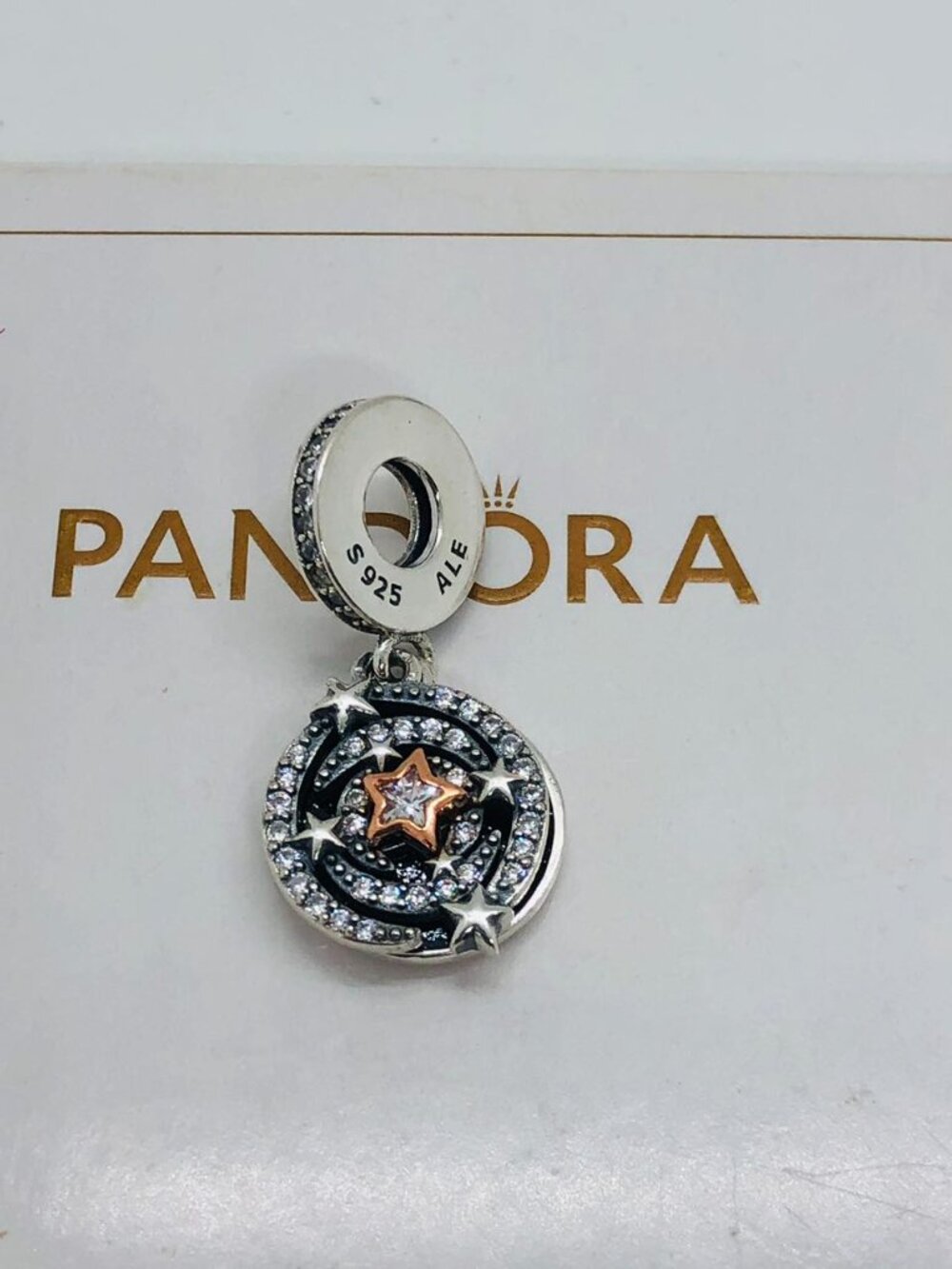 Pandora Two-tone Shooting Star Double Dangle Charm